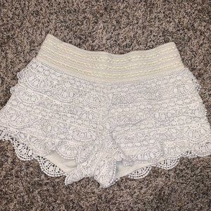 Off White Lace Shorts